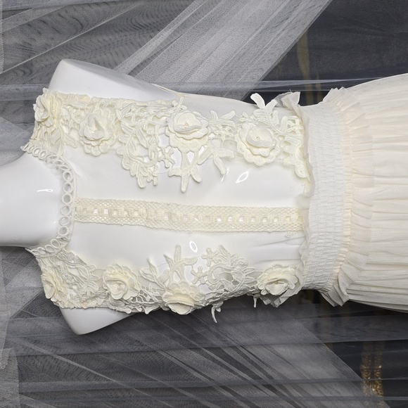 Sheer Mesh Floral Applique Maxi Dress from Love Culture SM Cream - Picture 2 of 7